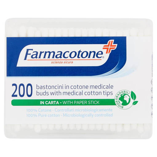 Farmacotone bastoncini in cotone medicale in Carta 200 pz