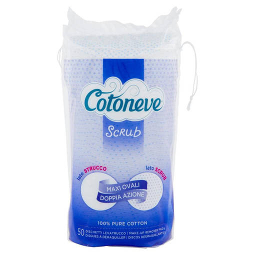 Cotoneve Maxi Dischetti Ovali 2 in 1 Struccanti e Scrub 50 Pz.
