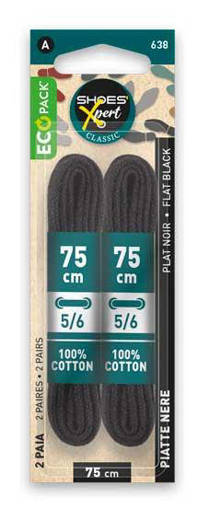 Shoes'Xpert Stringhe Piatte Nere 75Cm/2P