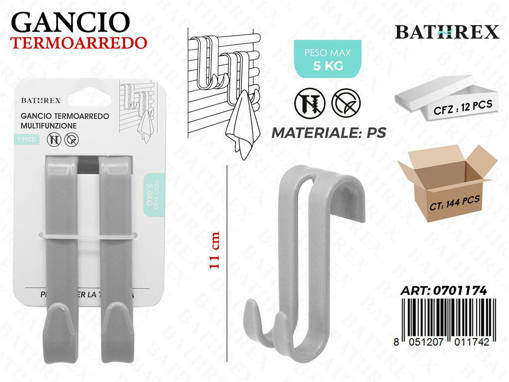 Bathrex Gancio Termoarredo Grigio