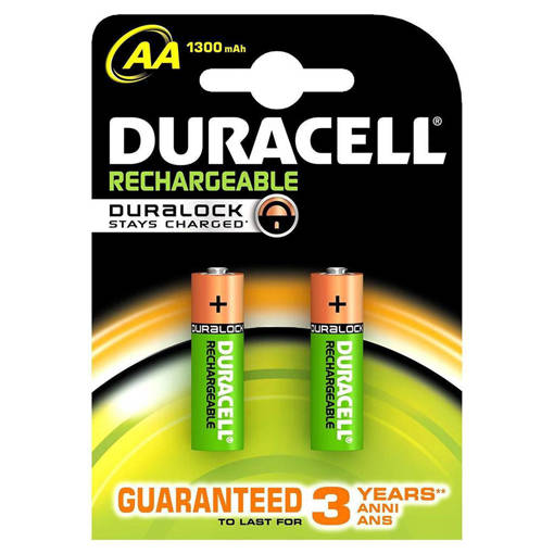 Duracell Stilo Ricaricabile 1300mah, 2 pile