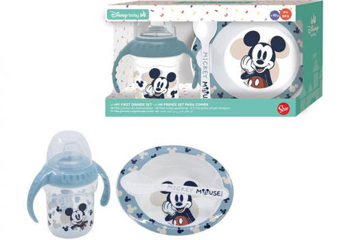 Mickey Gift Box 3 Pz. Tazza + Piatto + Cucchiaio Plastica