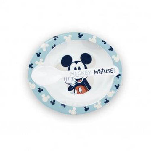 Mickey Set Piatto + Cucchiaio Microonde
