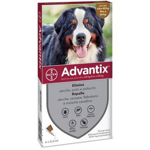 Advantix Spot On Antiparassitario Cani, 40-60 Kg, 4 pipette da 6 ml