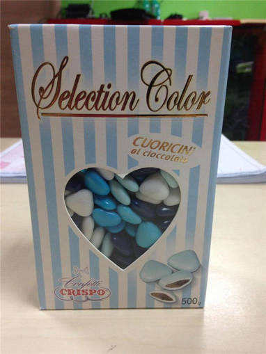 Crispo cuoricini mignon 500gr celeste sfumato