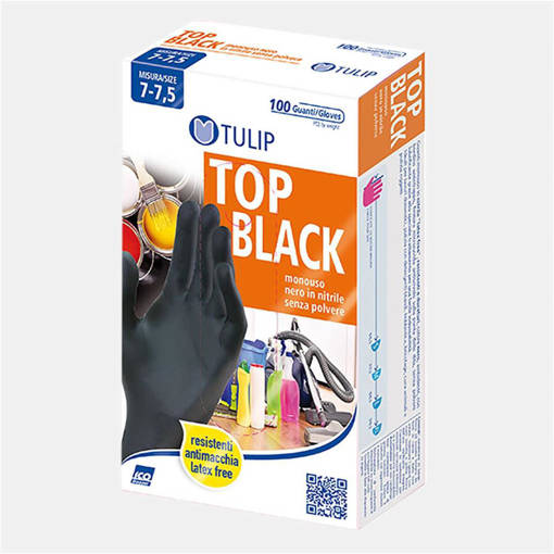 Tulip Guanti Nitrile TOP Black  100pz, taglia M
