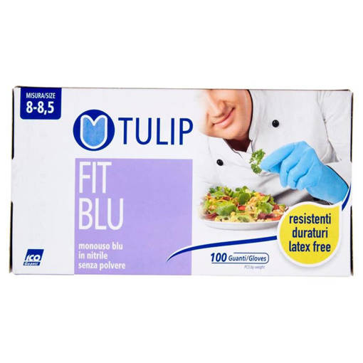Tulip FIT BLU Guanti Nitrile 100 pezzi, L