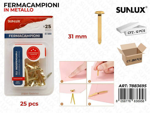 Sunlux - Bl. Fermacampioni Oro 25Pcs 31Mm /Pz Da 12** 7883695