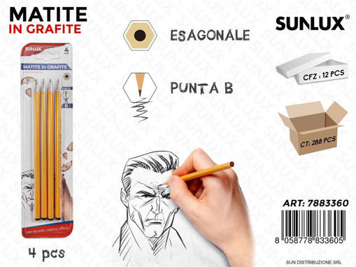 Sunlux - Bl. Matite In Grafite B 4Pcs /Pz Da 12** 7883360