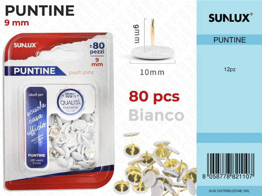 Sunlux - Bl. Puntine Bianco 80Pcs 9Mm /Pz Da 12** 7882110