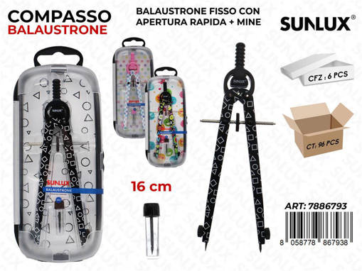 Sunlux - Compasso Balaustrone Fisso C/ Mine 16Cm 7886793