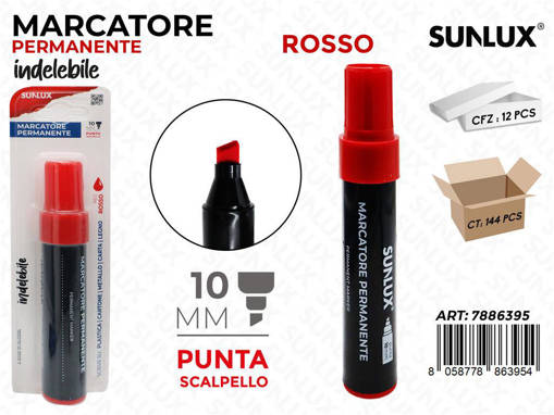 Sunlux - Marcatore Perman. Indel. Rosso 10Mm /Pz Da 12** 7886395