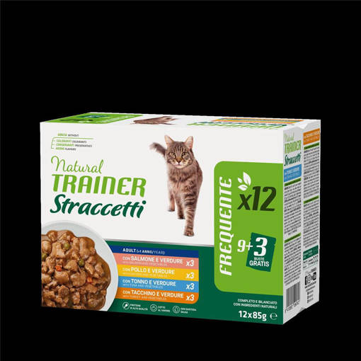 Natural Trainer Gatto Sterilizzato. Multipack 12X85Gr 4 Gusti Ass.