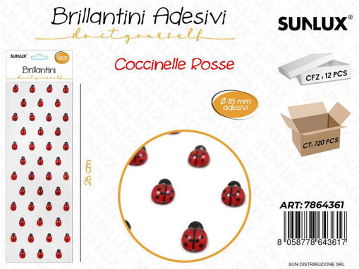 Brillantini Adv Coccinelle Rosso D.18Mm*26Cm /Pz Da 12**