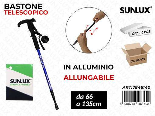 Sunlux Bastone Telescopico Allum. 66-135Cm