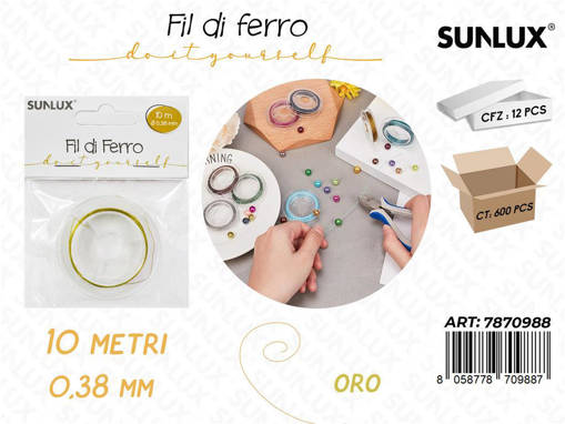 Sunlux Fil Di Ferro Oro 0.38Mm*10Mt /Pz Da 12**