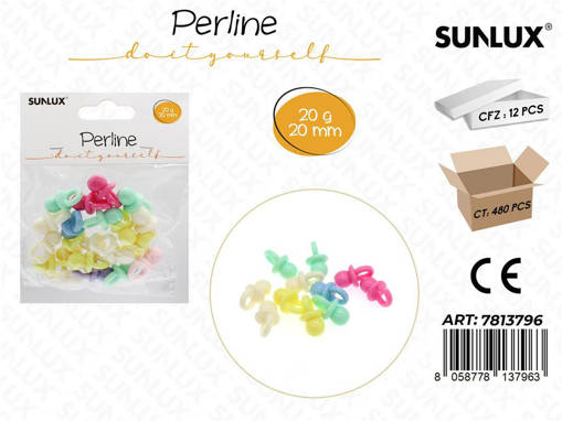 Sunlux Perline C/ Foro Ass. 20Gr 20Mm /Pz Da 12**
