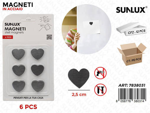 Sunlux MAGNETI IN ACCIAIO CUORE 