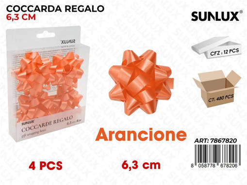 Sunlux Coccarda Regalo Aranc. 4Pcs 6,3Cm /Pz Da 12**