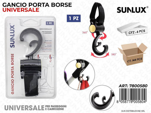 Sunlux Gancio Uni. Porta Borse Per Passeggini /Pz Da 6**