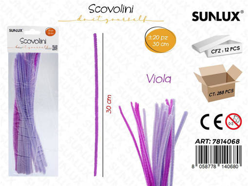 Sunlux Scovolini Viola Ass. 20Pcs 30Cm