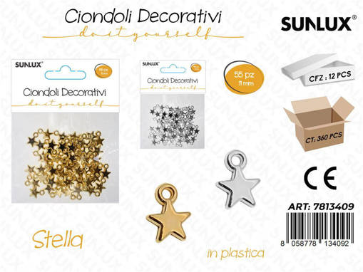 Sunlux Ciondoli Dec. Plast. Stella 55Pcs 11Mm /Pz Da 12**