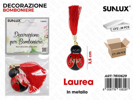 Sunlux Dec. Bomb. Laurea Metallo 3.5Cm /Pz Da 24**