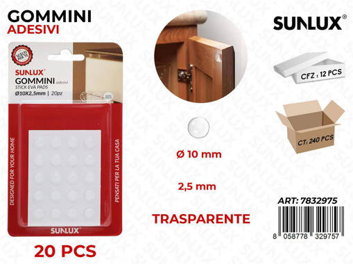 Sunlux Gommini Auto Adv Trasp. 10*2.5Mm-20Pc /Pz Da 12**