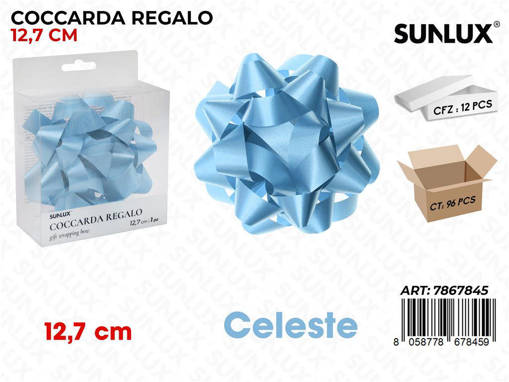 Sunlux Coccarda Regalo Celeste 12.7Cm /Pz Da 12**