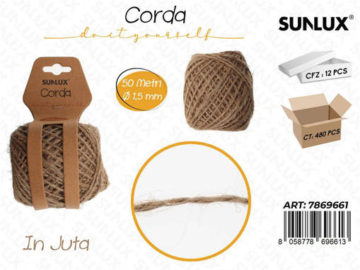 Sunlux Corda In Juta D.1.5Mm*50Mt /Pz Da 12**