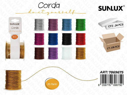 Sunlux Corda Metal Col. Ass. 20Mt /Pz Da 24**