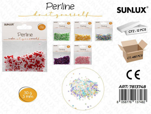 Sunlux Perline Ass. C/ Foro 3Mm 30Gr /Pz Da 12**