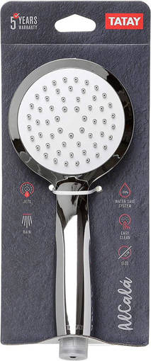 Tatay Doccia Mano Alcalà Cromo 1 Pos. Anticalcare Sistema Risparmio Acqua Diam. 10 Cm - Abs Cromato