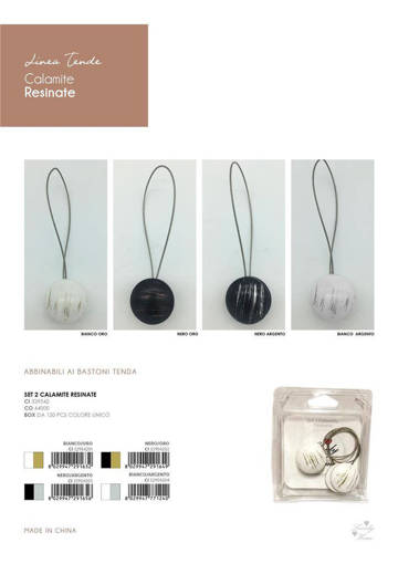 Calamite Resinate Bianco/oro, 2 Pezzi