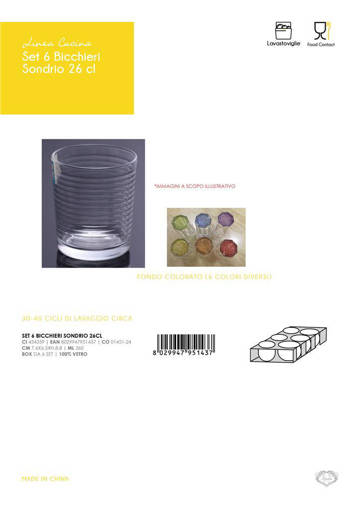 Bicchieri Sondrio 26 Cl, 6 Pezzi