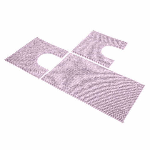 Tappeto Parure Poppy, 3 Pezzi, 45x75 cm e 2 Pezzi 50x40 cm, Rosa