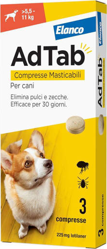 AdTab Arancio Compresse Masticabili per Cani 5,5 - 11 kg