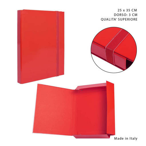 Pryma Cartella 3/L Elast.Piatto D3 25X35Cm Rosso 0212486