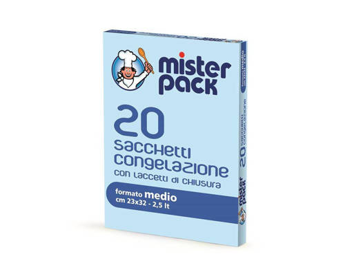 Misterpack Sacchetti Gelo formato MEDIO 23X32 cm, 2,5 litri, 20 pezzi