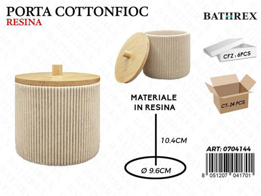 Bathrex Porta Cottonfioc In Resina9.6*9.6*10.4Cm