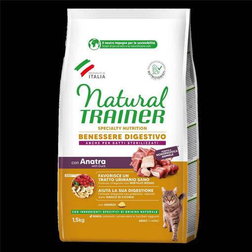 Natural Trainer Gatto Benessere Digestivo Anatra 1,5Kg