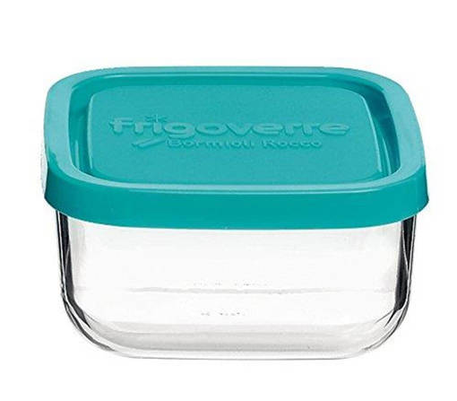 Bormioli Rocco Frigoverre Quadra 10x10 cm, Azzurro, con Coperchio