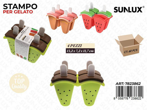 Sunlux Stampo Per Gelato 4Scomp. 13.2*7.2*11.7Cm /Pz Da 12**