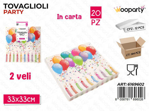 Wooparty Wooparty Tovaglioli Party H.B 2Veli 20Pcs 33*33Cm