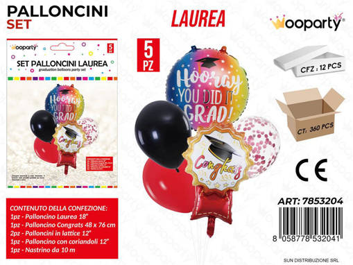 Set Palloncini Laurea 5Pcs Ass. /Pz Da 12**