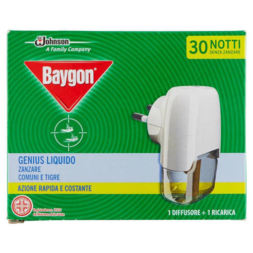 Baygon Genius Liquido Base 30 Notti Zanzare Diffusore