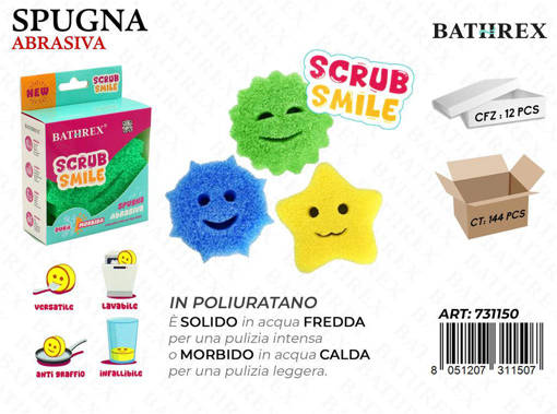 Bathrex Spugna Scrub Smile 10*10*4Cm