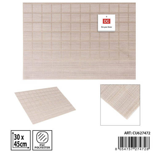 Dc Casa Tovaglietta Pvc 30X45Cm Kaki Chiaro
