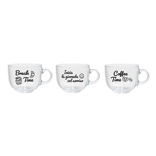 Tazza Vetro Jumbo Stamp Clara 500 Ml Assortiti