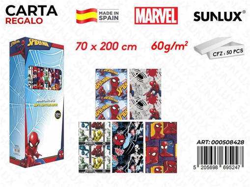 Rot. Carta Regalo Spiderman Ass. 70*200Cm 60Gr